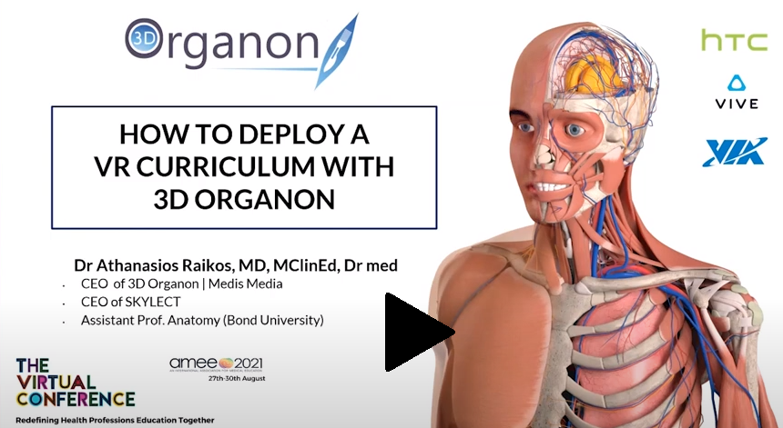 3D Organon at AMEE 2021 virtual medical conference