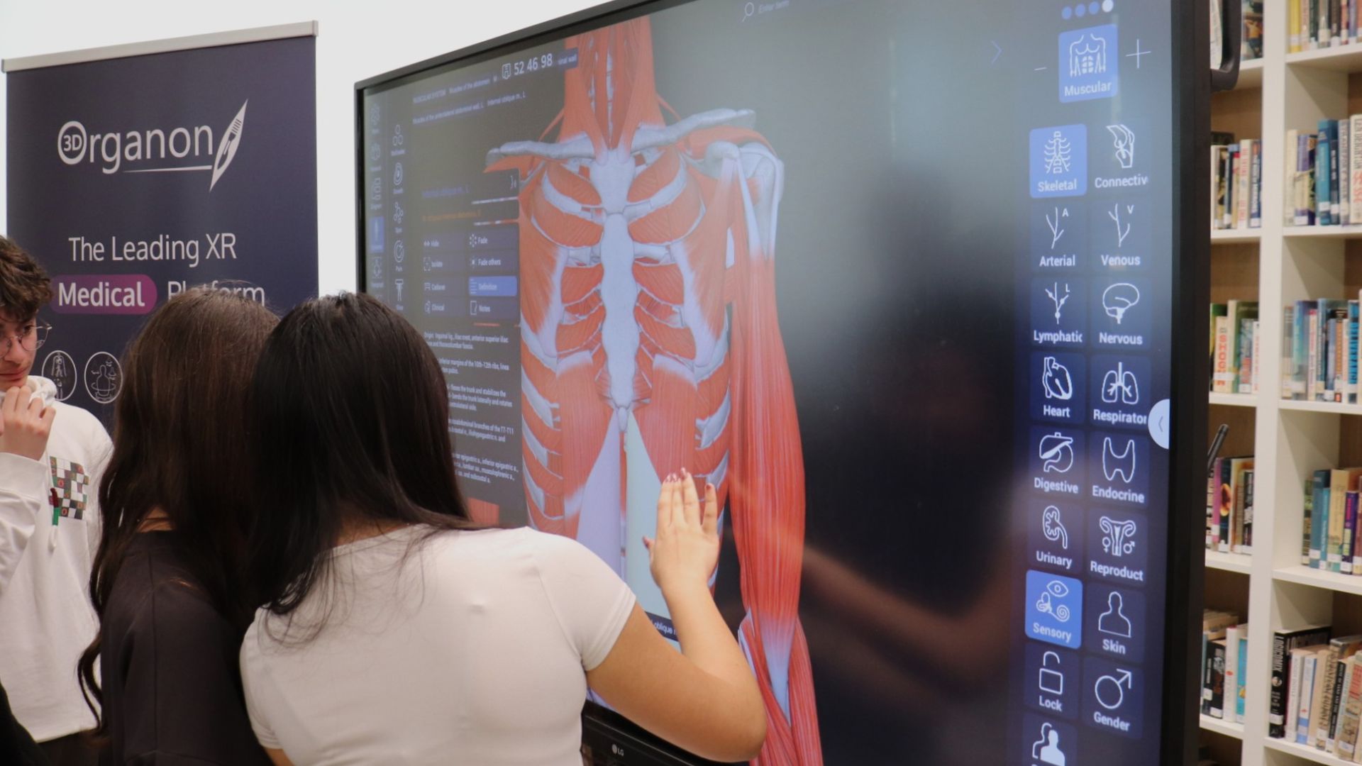 pinewood Students at Pinewood American International School in Thessaloniki exploring human anatomy through interactive VR with 3D Organon as part of a hands-on STEM education experience." Let me know if the image shows something more specific (e.g., VR headsets, touchscreen use, group learning), and I can tailor it further!