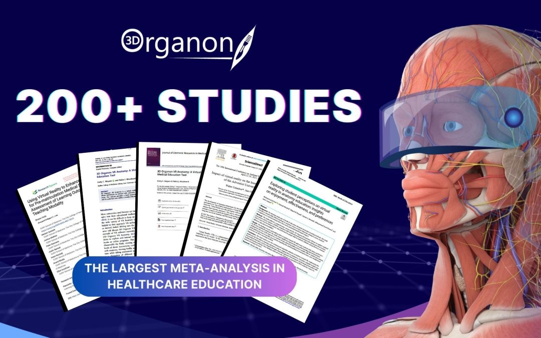200+ studies. 15,000+ students. One clear outcome: XR works. In the largest meta-analysis of its kind, 3D Organon XR emerges as the most validated and effective immersive anatomy platform in healthcare education.